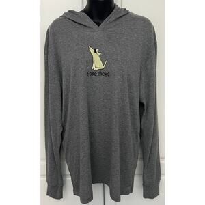 Teddy the Dog Hooded T-Shirt Long Sleeve Gray "Fake Mews" Size Large NWOT